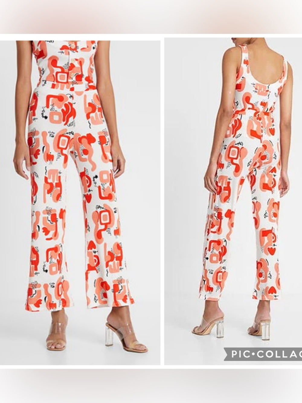 Desigual x Miranda Makaroff Abstract Ribbed Wide Leg Pants White Multi Sz S - Picture 2 of 14